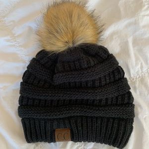 Black Pom Pom beanie